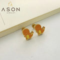 Ason 2023 New Design Stainless Steel Earrings Wholesale 18k Gold Plated Cute Animal Screw Earrings for Children