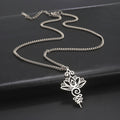 Yoga Lotus Flower Pendants Necklace Stainless Steel Unalome Symbol Charm Necklaces for Women Buddhism Amulet Jewelry Wholesale