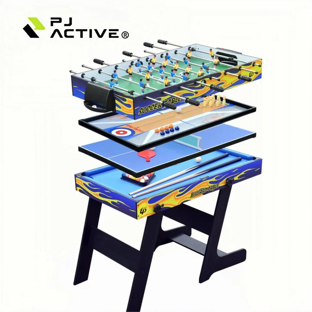 PINJIAN New 48'' 5 In1multi Game Table for Billiard Shuffleboard Ping-pong Bowling Football Playing