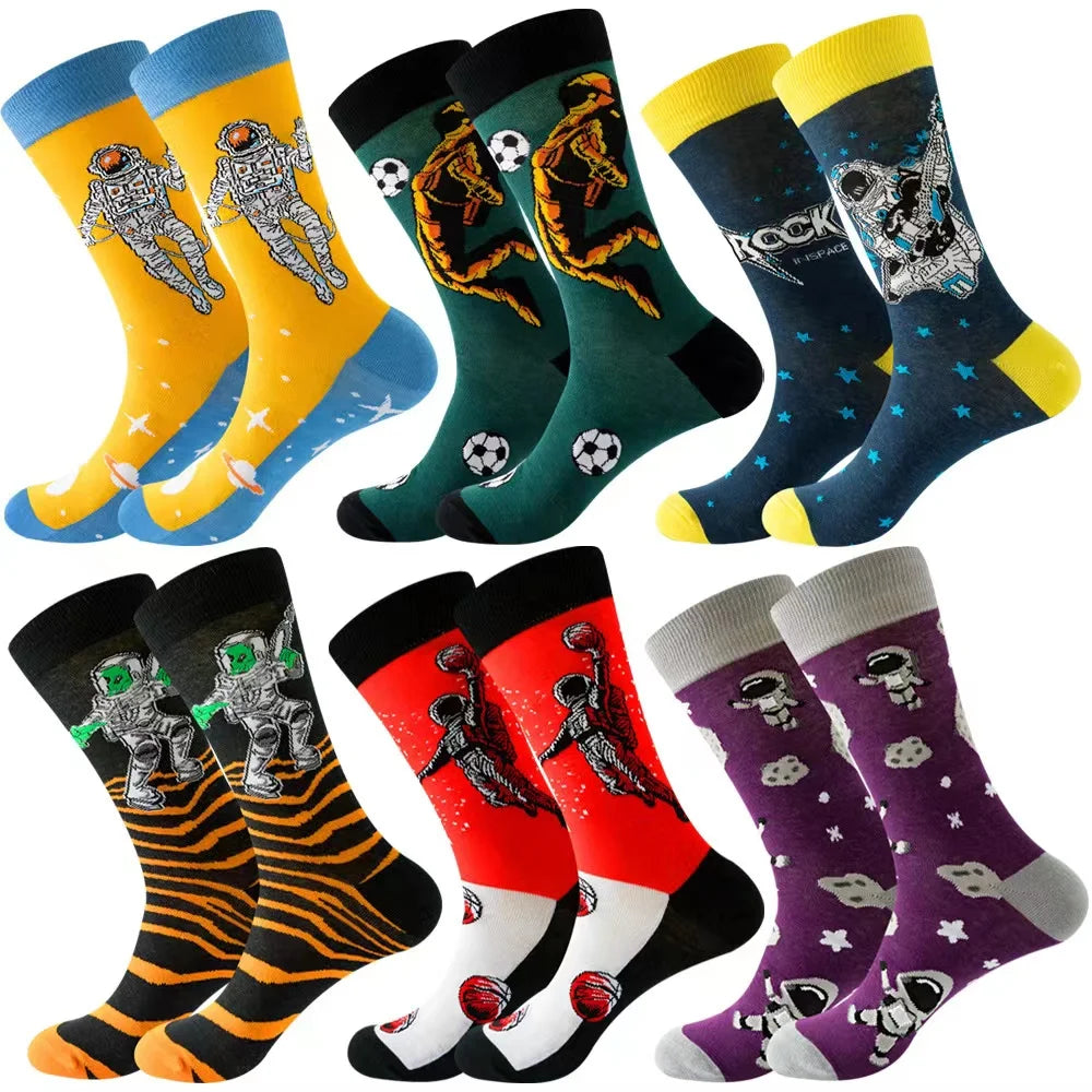 Whale Wholesale New Fashion Colors Stripe Cool Crew Socks Rock Astronaut US Dollar Money Skull Daily Funny Socks