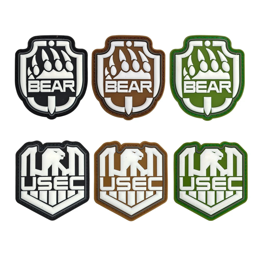Spot Supply Escape From Takov Badges BEAR USEC 3D Rubber Patch logo With Hooks