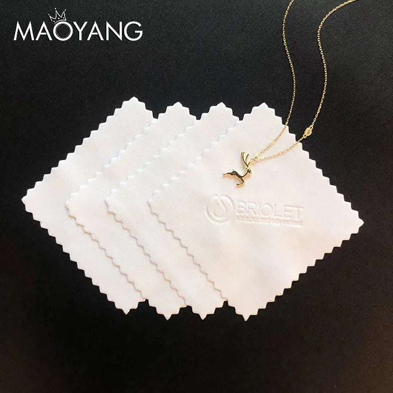 8x8cm Jewelry Polishing Cloth for Silver Gold Silver- Beads Cleaning Towel Soft Cloths Towels Custom logo Jewelry Cleaning Cloth