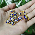 Wholesale 13mm Chinese Plum Flower Diamond Blue White Pearl Earrings Wedding Dress Headwear with Flat Back Rhinestones