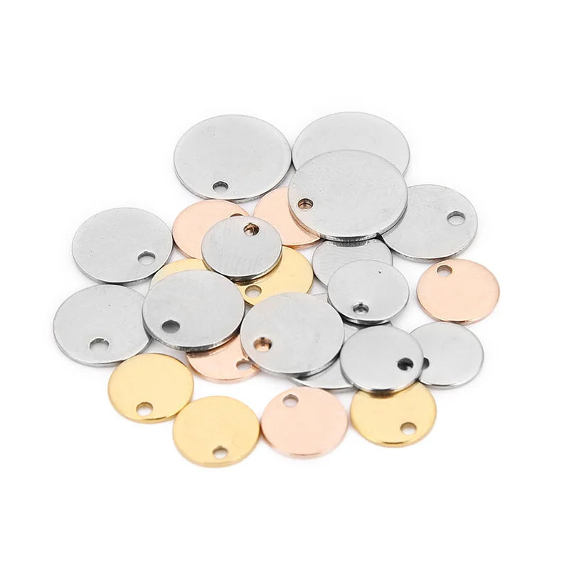 Wholesale Stainless Steel Stamping Blanks Custom Metal Round Charms Pet Collar ID Name Tag for Engraving