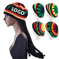 Wholesale Reggae Crochet Jamaican Rasta Beanie Hat With Dreads Dreadlock Long Black Wig Hair