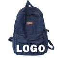Custom logo Vintage Wash Denim Canvas Backpack New Simple Student Backpack