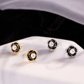 Newest Design 925 Sterling Silver Camellia Rose Flower Pearl Earrings