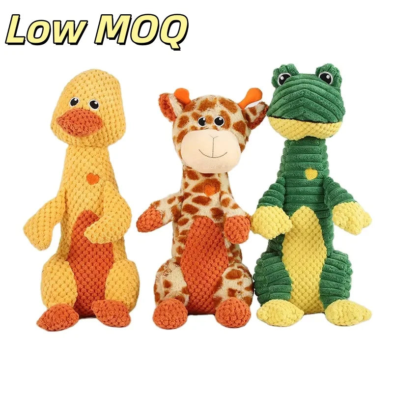 Wholesale Manufactory Animal Plush Dog Squeaky Puppy Chew Toys Bite Resistant Pet Toy Dogs Squeaker