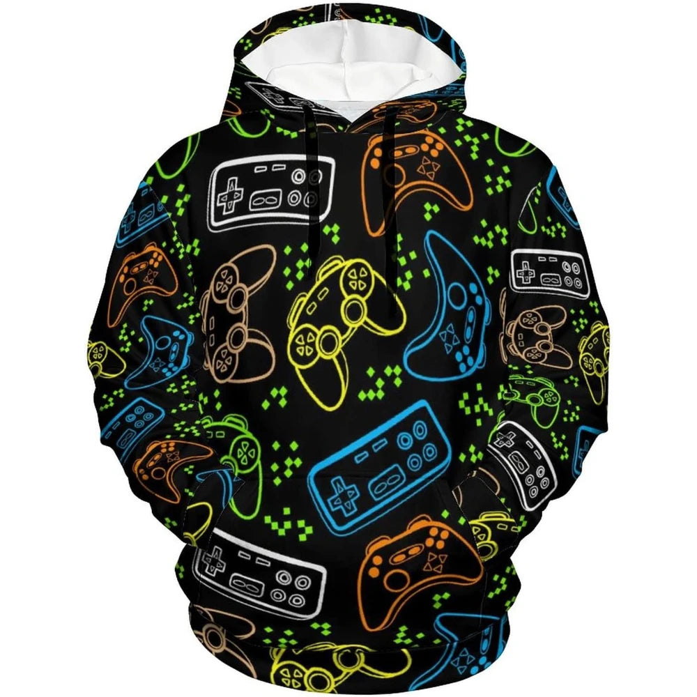 Fitspi Wholesale Custom Unisex Hoodies 3d Print Game Pullover Hooded Sweatshirt Hoodie With Pockets