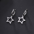 Pentagram Star Drop Earrings Women Girls Hoop Earrings Minimalist Daily Stainless Steel Jewelry Gift for Friends