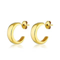 2024 Minimalist Modern Trendy Cirlcle Hoops Chunky Small Bold Wide Thick Gold Dome Hoop Earrings