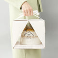 Stock Portable Transparent Cake Box 4" 6" 8" Birthday Cake Dessert Package with Ribbon and Board