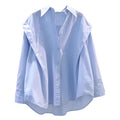 Wholesale 2026 Spring and Autumn Korean Edition Casual Style Ruffle Edge Long Sleeved Loose Women's Shirts