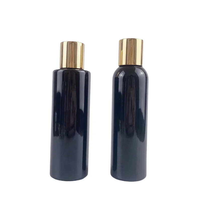 Free Sample 150ml Black Plastic PET Bottle Empty Shampoo Skin Care Liquid Bottle Cosmetic Packaging Lotion Bottle With Lid