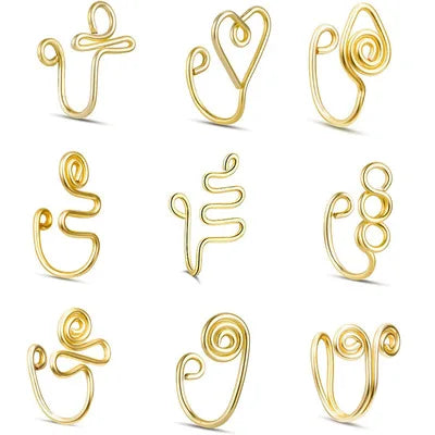 Newest African Nose Cuff Non Piercing Jewelry Gold Nose Cuff Clip on Nose Ring for Women Girls