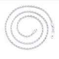 BOCAI New S925 Silver Jewelry Fashionable Necklace for Men & Women Trendy Hemp Rope Collarbone Chain  Holiday Gifts
