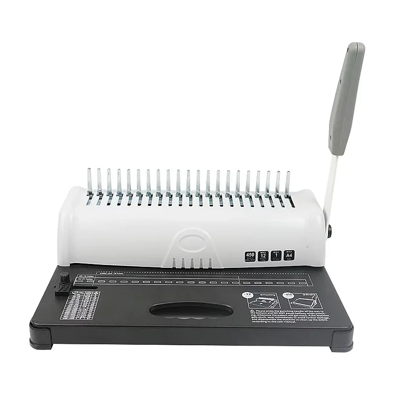 Book Binder Machine 21-Holes 450 Sheets Comb Binding Machine Spiral Binding Machine for Letter Size A4 A5 or Smaller Sizes