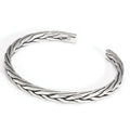 Light Luxury Design Hand Bangle Jewelry Fashion Open Silver Bracelet Statement Twist Bracelet for Women Men