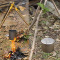 Camping Tripod for Fire Hanging Pot Outdoor Campfire Cookware Picnic Cooking Pot Grill