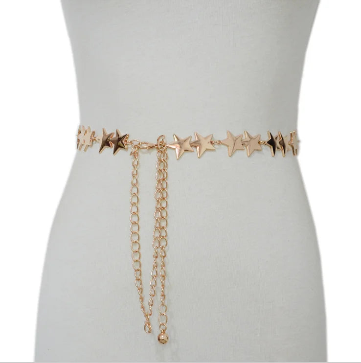 Metal Waist Chain Fashion Five-pointed Star Chain Waist Chain