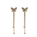 Tassel  Long White Zircon butterfly Fashion Earrings