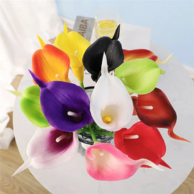 Pu Real Touch Calla Lilies Pu Mini Artificial Flower for Home Decor Calla Lily Bouquet Artificial Flowers Decor Wedding