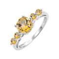 Abiding Jewelry Hot Sale Fasion Jewellery Rings Solid 925 Silver Rings Natural Citrine Rings