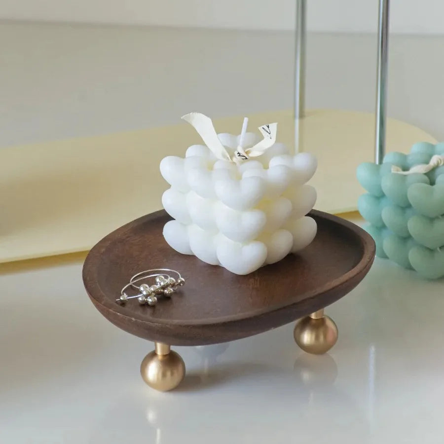 3D DIY Love Cube Dropping Glue Mold Wave Heart Cube Aromatherapy Candle Gift Food Grade Silicone Mold