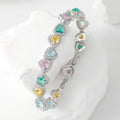 Silver Plated Tennis Bracelet Bulk Cubic Zirconia Valentine's Day Chain for Women Wedding Bridal Party Accessories