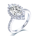 Jewelry Manufacturers Silver Rings Fancy Marquise Shape Big Cubic Zircon 925 Sterling Silver With Engagement Wedding Ring