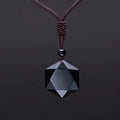 Collana Uomo Black Obsidian Pendant Necklace Obsidian Star Pendant Lucky Love Crystal Jewelry Obsidian Stone Necklace