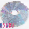 24 Sheets Laser Hollow Nail Art Decals Guide Tips Hollow Stencil Sticker Template Vinyls Stencil Decor
