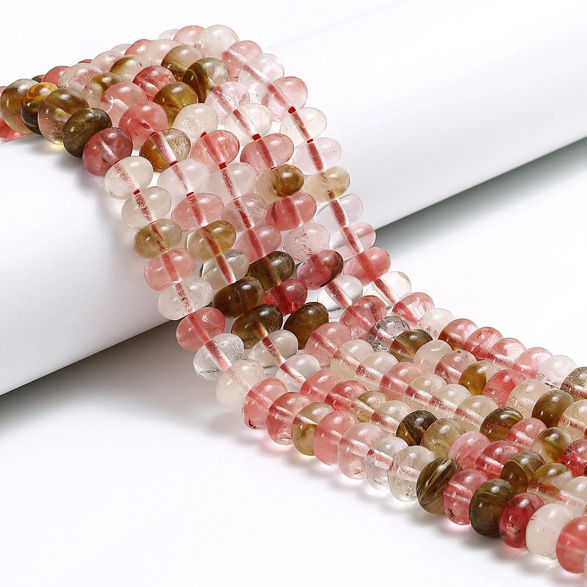 5x8 mm Cherry Fire Quartz Aqua Terra Jasper Amazonite Yellow Dyed Jade Bead Rondelle Stone Diy Beads Strands for Jewelry Making