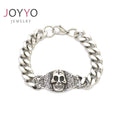 Biker Skull Motorcycle Men's Bracelet 316L Stainless Steel Punk Gothic Hip Hop Skeleton Jewelry