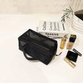 Top Seller Women's Portable Zipper Cosmetic Bag Transparent Mesh Makeup Organizer Logo for Daily Outdoor Travel Toiletry Storage
