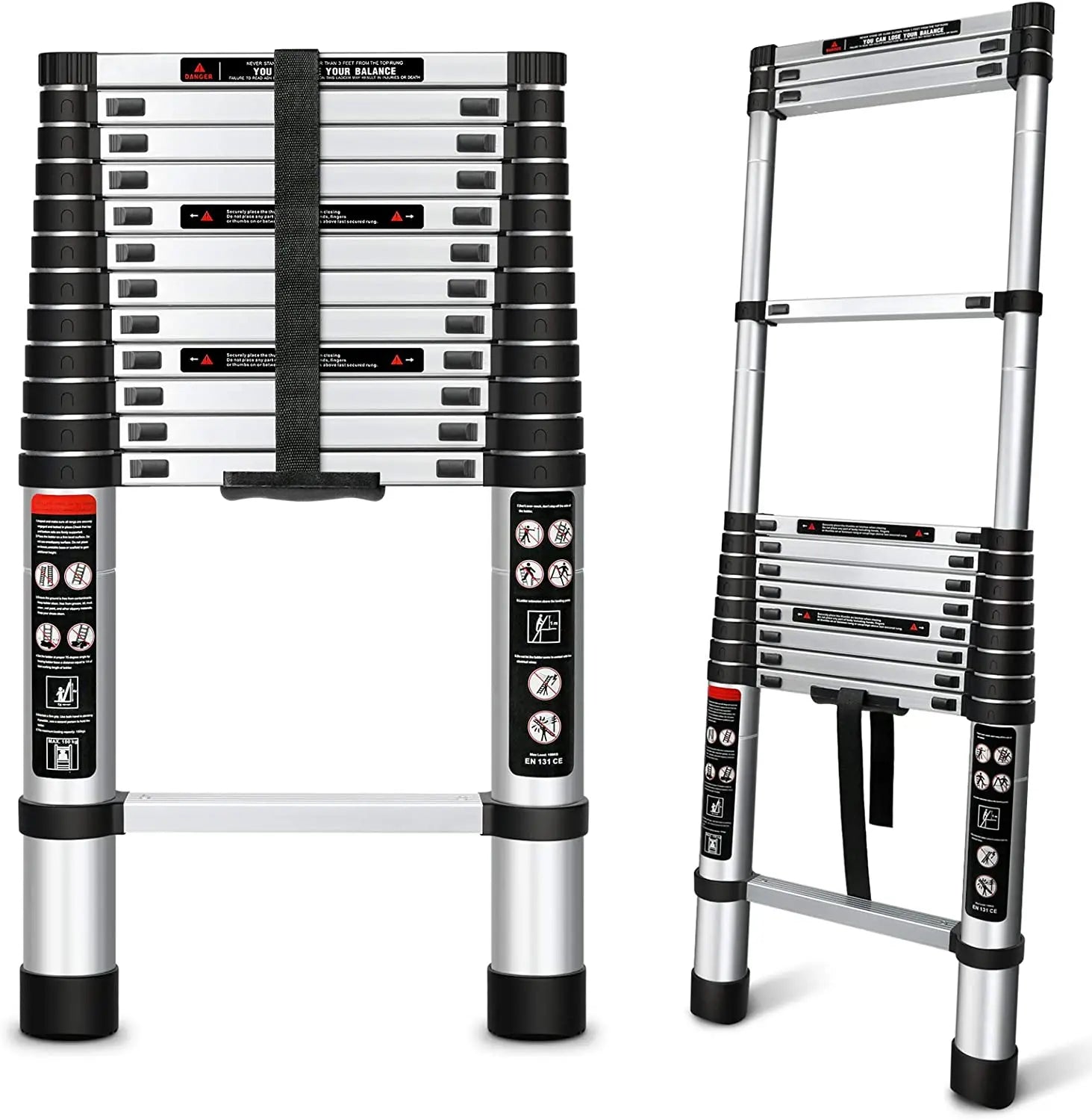 Modern Telescopic Aluminum Ladder Anti-Slipping Safety Multi-Purpose Climbing Strong General Use Slow Descent