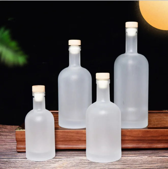 Nordic 500ml Clear Frosted 750ml Empty Gin Spirit Liquor Bottle Oslo Vodka Glass Bottle