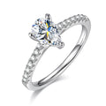 Wholesale Gra Certified Pear Cut Diamond Solitaire Moissanite Ring S925 1ct Carat White Gold for Women Engagement Fine Jewelry