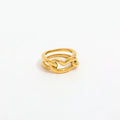 Joolim Jewelry Wholesale 18K Gold Plated Double-layer Lines Abstract Heart Stainless Steel Rings for Women Rings