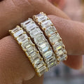 CAOSHI Bague Femme 3 Color Classic Design Zirconia Rings CZ Rectangle Shape Zircon Stone Fashion Wedding Rings for Woman MegaBDM