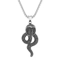 Fashion Stainless Steel Man Jewelry Vintage Man Silver Necklace Personalized Snake Pendant Box Chain Necklace