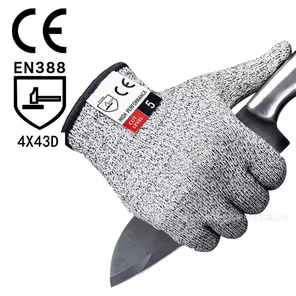 SONICE Factory Wholesale CE EN388 HPPE Grey Customizable Garden Worker Cut Resistant Level 5 Food Grade Gloves