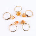 Fashion Jewelry for Women Handmade Open Ring Adjustable Natural Citrine Ring