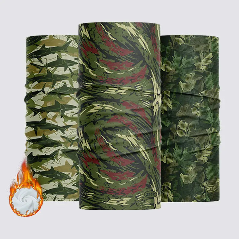 Winter Warm Camo Fleece Cycling Windproof Motorcycle Ski Sport Seamless Tube Neck Gaiter Warmer Bandana