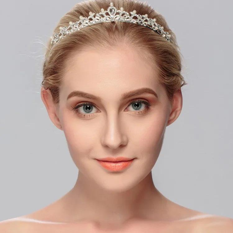 New Arrival Sample Wedding Crown Pearl Bridal Tiaras Crown Bridal Hair Accessories