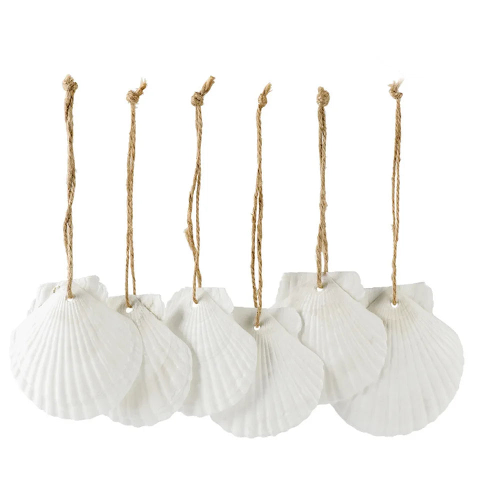White Natural 2"-2.5" Scallop Shells with Hole Eco-Friendly Real Touch Folk Art DIY Craft Painting Party Wedding Beach Decor