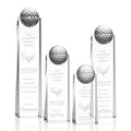 Custom Business Gift Glass Golf Trophy Wholesale Crystal Glass Trophy Globe Excellence Award for Sports Tradeshow Giveaways