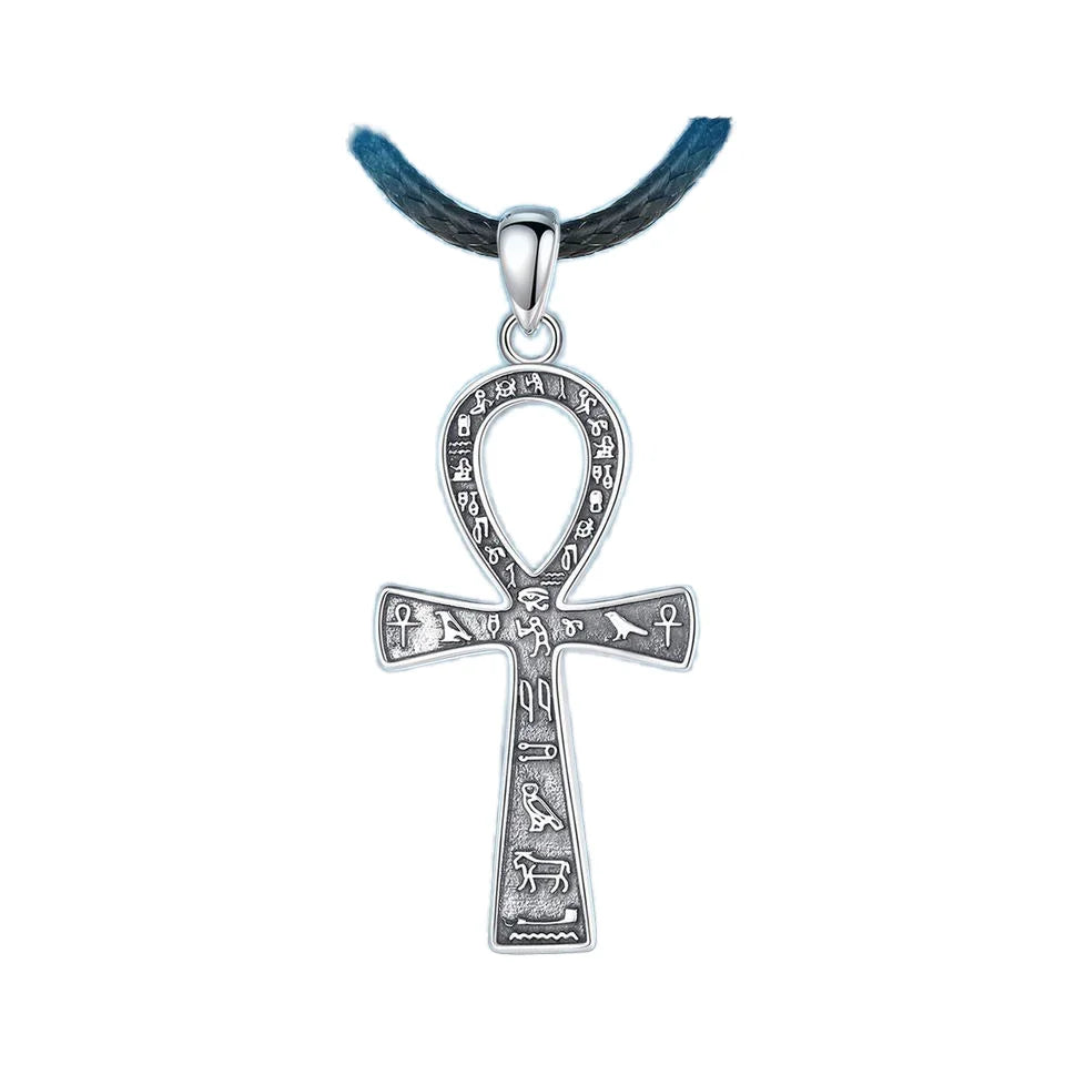 Merryshine Dropshipping Supplier 925 Sterling Silver Ancient Egyptian Ankh Pendant Cross Chains Luxury Jewellery