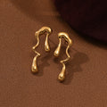 Fashion Pvd Real 18k Gold Plated Luxury Stud Earrings Waterproof Water Drop Design WOmen Stainless Steel Earrings Wholesale