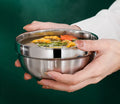 Double Wall Heat Resistance Food Bowl Korea 304 Stainless Steel Rice Soup Bowl Metal Glossy Surface Treatment Round Rice Bowl